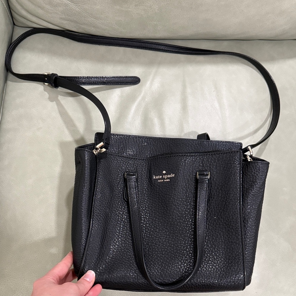 Kate Spade Black Pebbled Leather Shoulder Bag